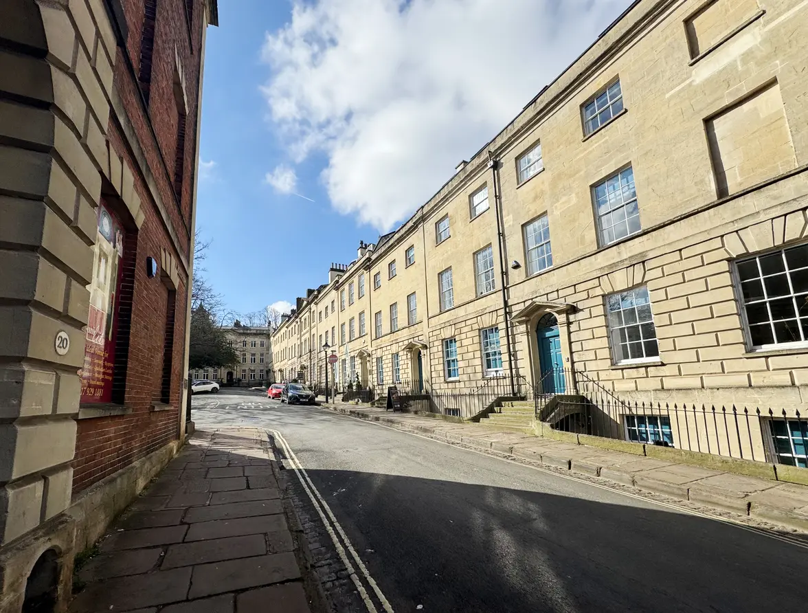 Honey coloured Georgian terraced houses of the kind we manage across Bath