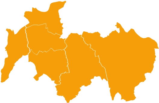 Orange regional map showing south county outlines