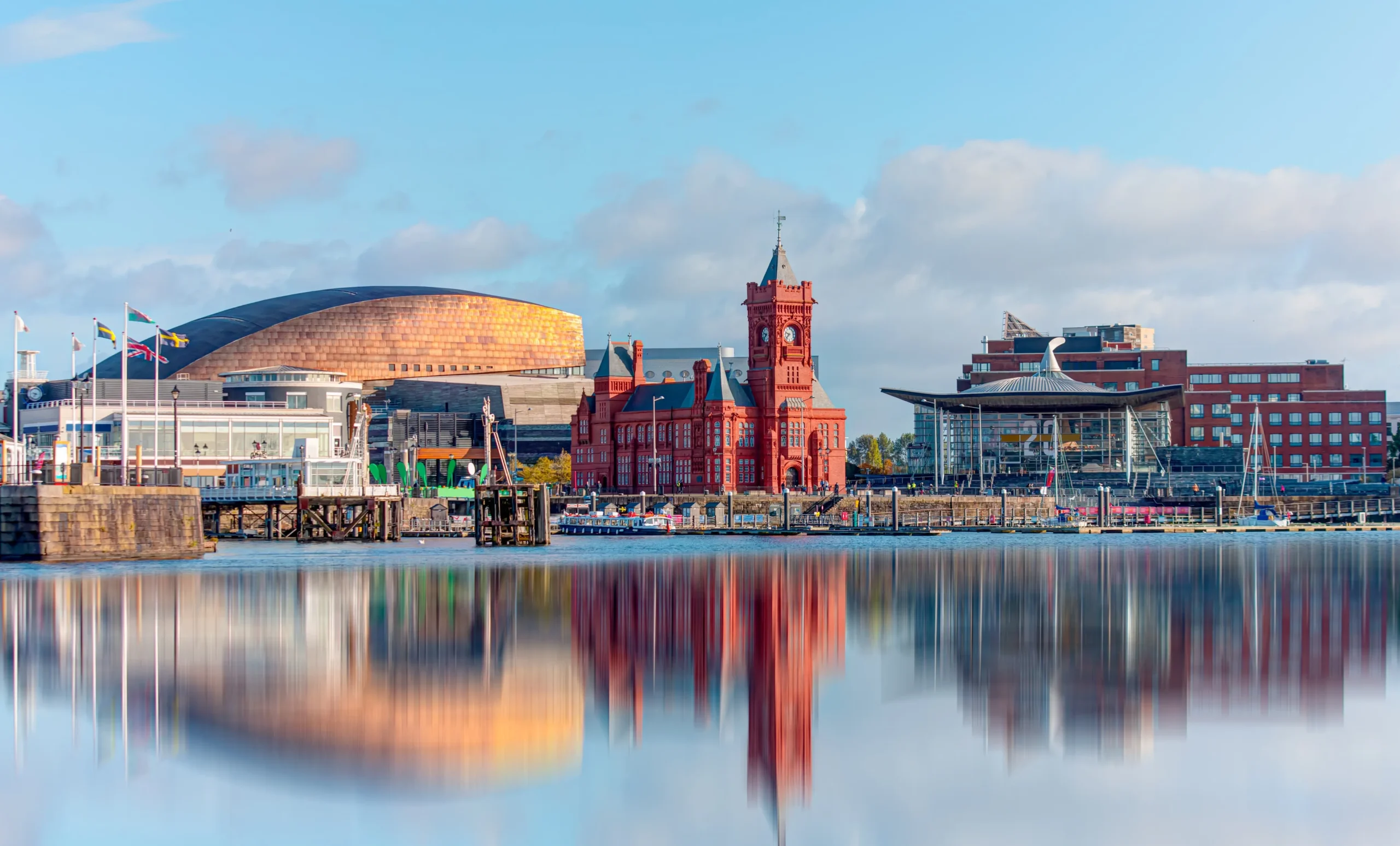 Cardiff city centre properties skyline